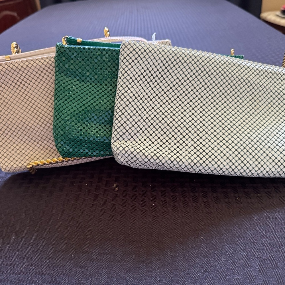 3 White and Davis vintage mesh bags